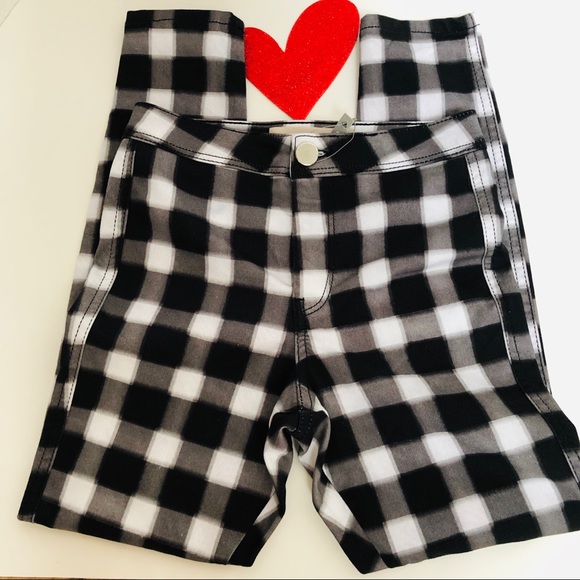 ASOS Denim High waist plaid skinny jeggings. - Picture 2 of 8